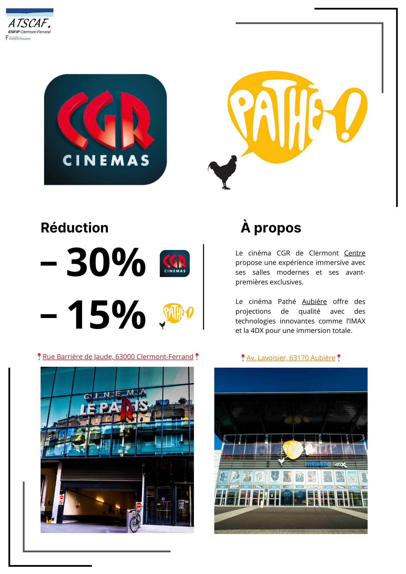 Places de cinéma : -30 % pour les places CGR et -15 % pour les places Pathé