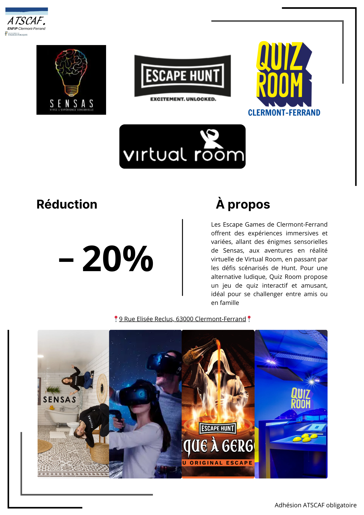 Salles Sensas - Escape Hunt - Quiz Room - Virtual Room : -20 % sur les parties