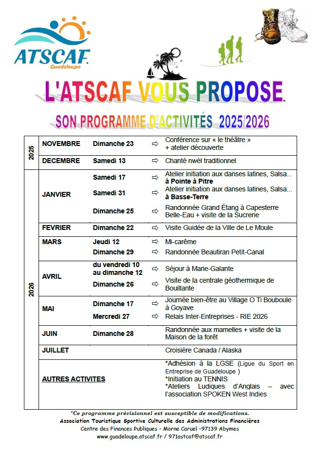 Programme d'activités 2025-2026